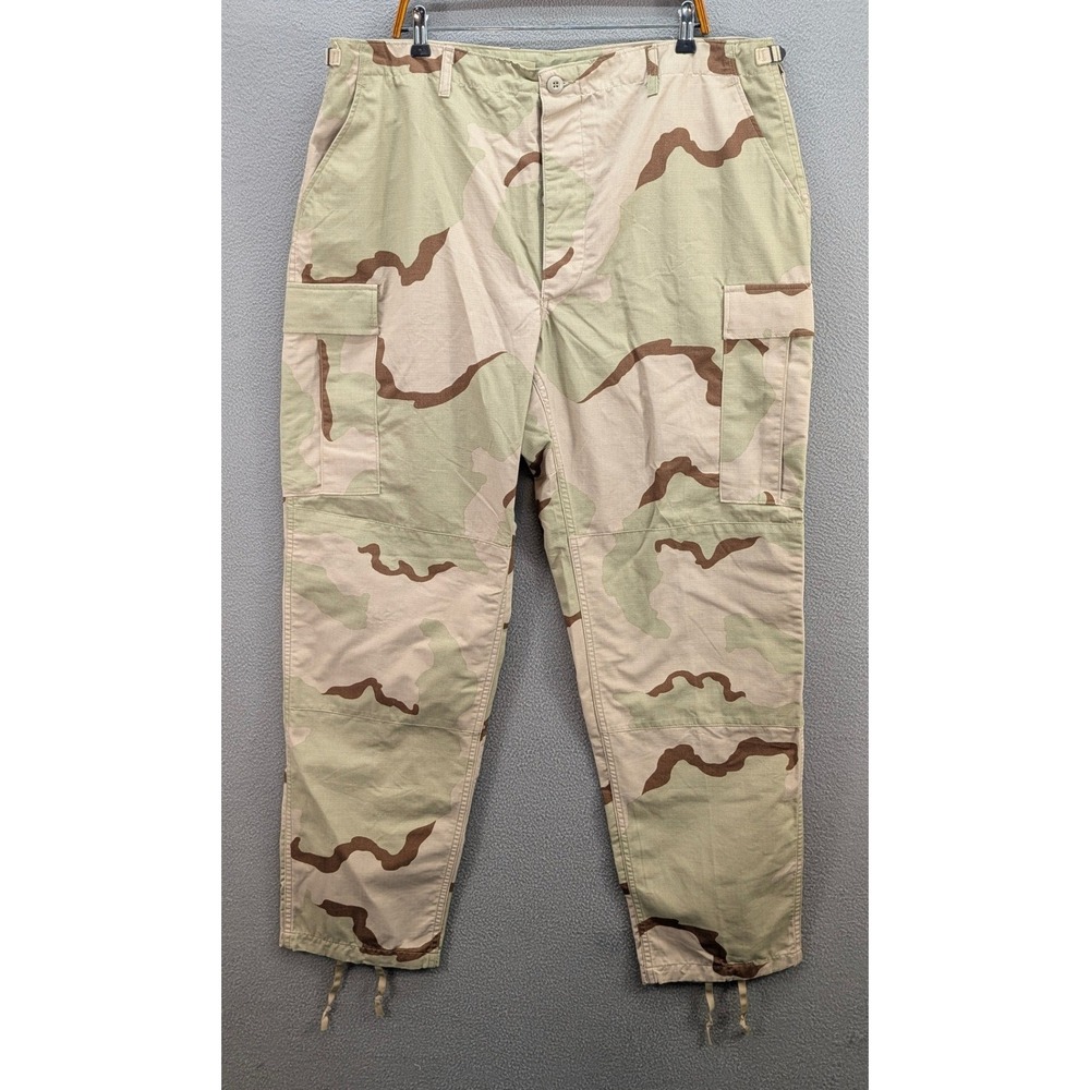 US Military Desert Camo‎ Cargo Pants BDU Ripstop Size XL Long Adjustable Waist